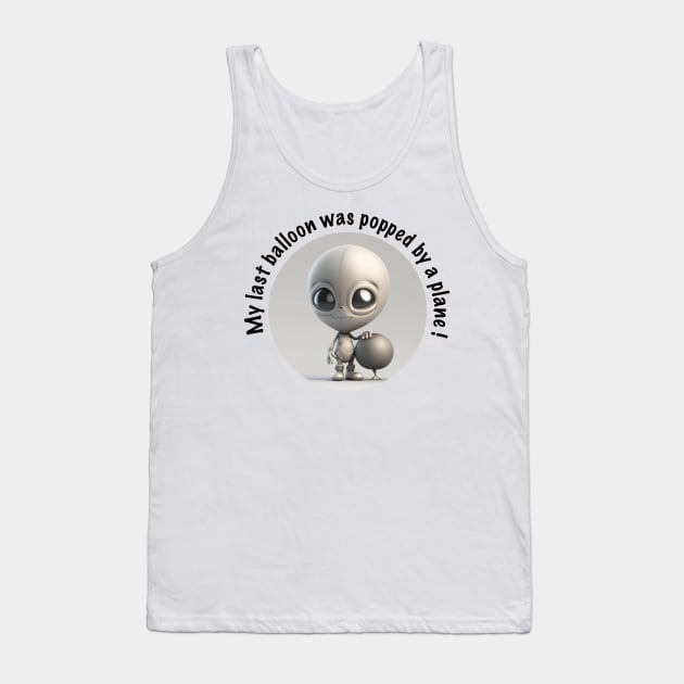 UFO Alien and balloon Tank Top by TheArtfulAI